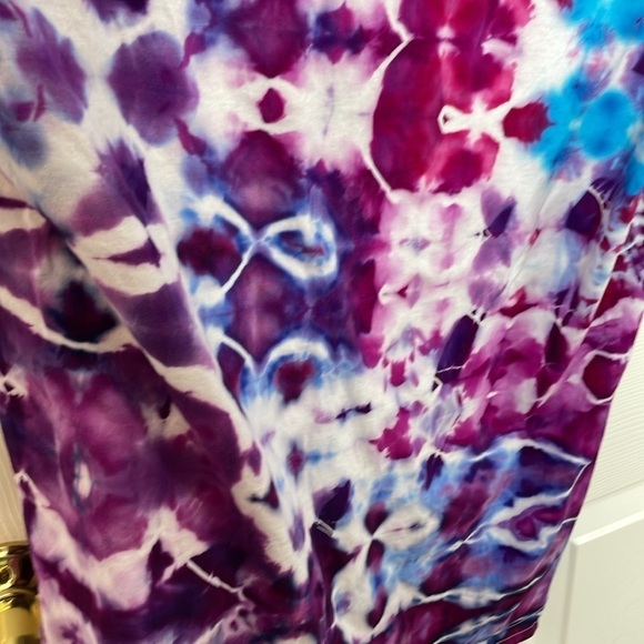 Hand crafted tie dye t shirt ice dye glitch pixelated purple blue unisex M - Picture 5 of 5